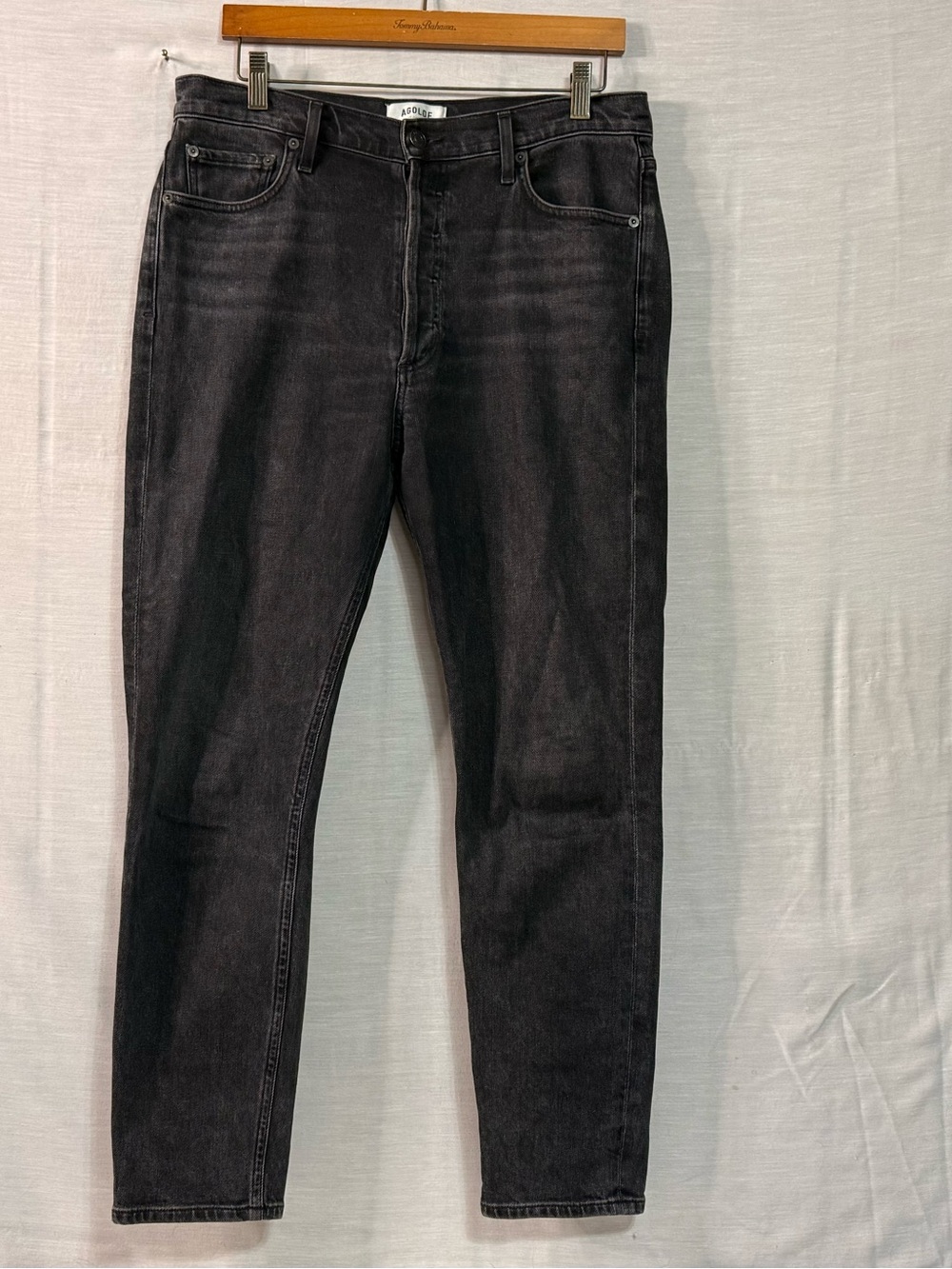 AGOLDE Nico Washed Black High Rise Slim Jeans 30